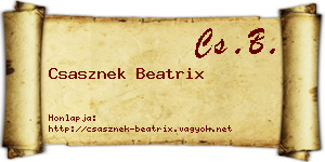 Csasznek Beatrix névjegykártya